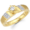 Round Diamond 14K Two Tone Gold Engagement Ring