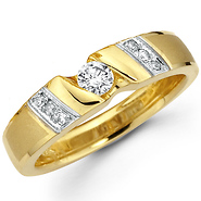 Channel Set 14K Two Tone Gold Designer Ladies Wedding Ring