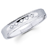 Textured Edge 14K White Gold Diamond Wedding Band