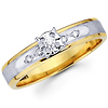 Two Tone Round Diamond 14K Engagement Ring