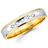 Two Tone Round Diamond 14K Ladies Wedding Band