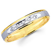 Textured 14K Two Tone Round Diamond Ladies Wedding Band