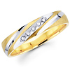 Striped & Textured 14K Two Tone Gold Diamond Wedding Ring
