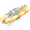 14K White & Yellow Gold Round Diamond Engagement Ring