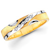 14K Two Tone Gold Round Diamond Women's Wedding Band