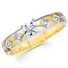 14K Diamond Shape Round Diamond Engagement Ring