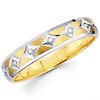 Ladies' 14K Diamond Shape Round Diamond Wedding Band