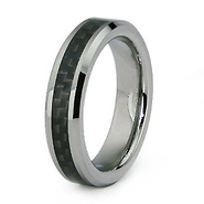 Tungsten Carbide 5mm Carbon Fiber Inlay Ring