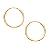 Small Slender 14K Yellow Gold Hoop Earrings 16mm