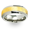 18K Plated Center Titanium Two Tone Wedding Band