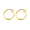 14k Yellow Gold 2mm Hoop Earrings 19mm