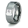 Faceted 0.05ctw Diamond Tungsten 8mm Wedding Band
