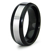 8mm Inlay Black Tungsten Wedding Band