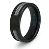 Double Cable Inlay Black Titanium 7mm Ring