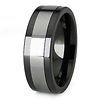 Ceramic Tungsten Inlay Two Tone Ring