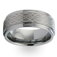 Braid Pattern Laser Engraved Tungsten Wedding Band