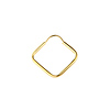 14k Yellow Gold Square Hoop Earrings 18mm