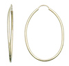 14k Yellow Gold Oval Hoop Earrings 31mm