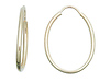 14k Yellow Gold Oval Hoop Earrings 23mm