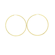 14k Yellow Gold 1mm Hoops Earrings 57mm