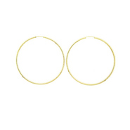 14k Yellow Gold 1mm Hoops Earrings 53mm