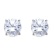 1ct Birthstone CZ Silver Stud Earrings (Other birthstones available)