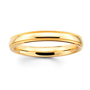 3mm Benchmark Comfort Fit Milgrain Yellow Gold Band