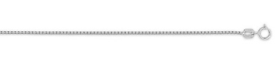 0.85mm Box Link 18K White Gold Chain Necklace
