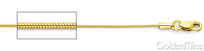 0.9mm Snake 14K Yellow Gold Chain