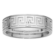 6mm Greek Key Comfort Fit Ring