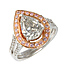 Fancy Light Gray Pear Shape Diamond Ring with Pink Diamonds