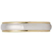 18K & Platinum 4mm Two Tone Edge Comfort Fit Band