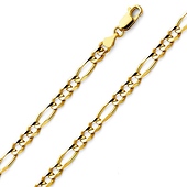 4mm Figaro 14K Yellow Gold Chain