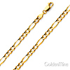 4mm Figaro 18K Yellow Gold Chain