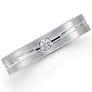 4mm Diamond Flat Comfort Fit Promise Ring