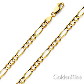 5mm Figaro 14K Yellow Gold Chain