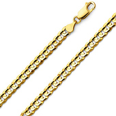 6mm 14K Gold Concave Curb Chain