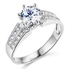 14K Round Channel CZ Engagement Ring