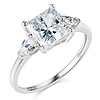 14k Princess Center Pear CZ Engagement Ring