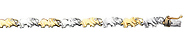 14k Two Tone CZ Marching Elephants Bracelet
