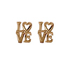 14k Yellow Gold Love Stud Earrings