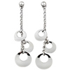 14k White Gold Hanging Circles Dangle Earrings