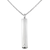 Sterling Silver Concave Bar Solitaire CZ Pendant