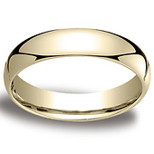 5mm Benchmark Yellow Gold Comfort Fit Wedding Band