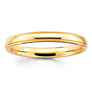 2mm Benchmark 18K Yellow Gold Milgrain Band