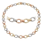 Tri Color Link Necklace