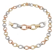 Tri Color Link Necklace