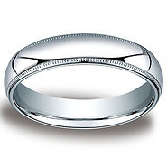 5mm 14kt White Gold Comfort Fit Milgrain Band
