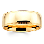 8mm Benchmark Yellow Gold Comfort Fit Milgrain Band