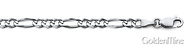 4mm Figaro 14K White Gold Chain Necklace